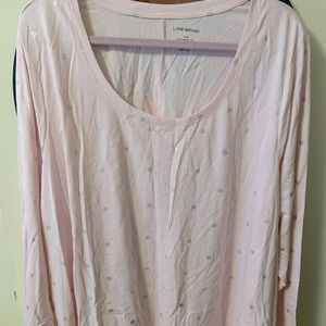 Lana Bryant The Tee Shop Light Pink with Silver polka dots t shirt.